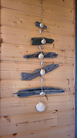 Bois séché et coquillage en provenance du bassin d'arcachon.